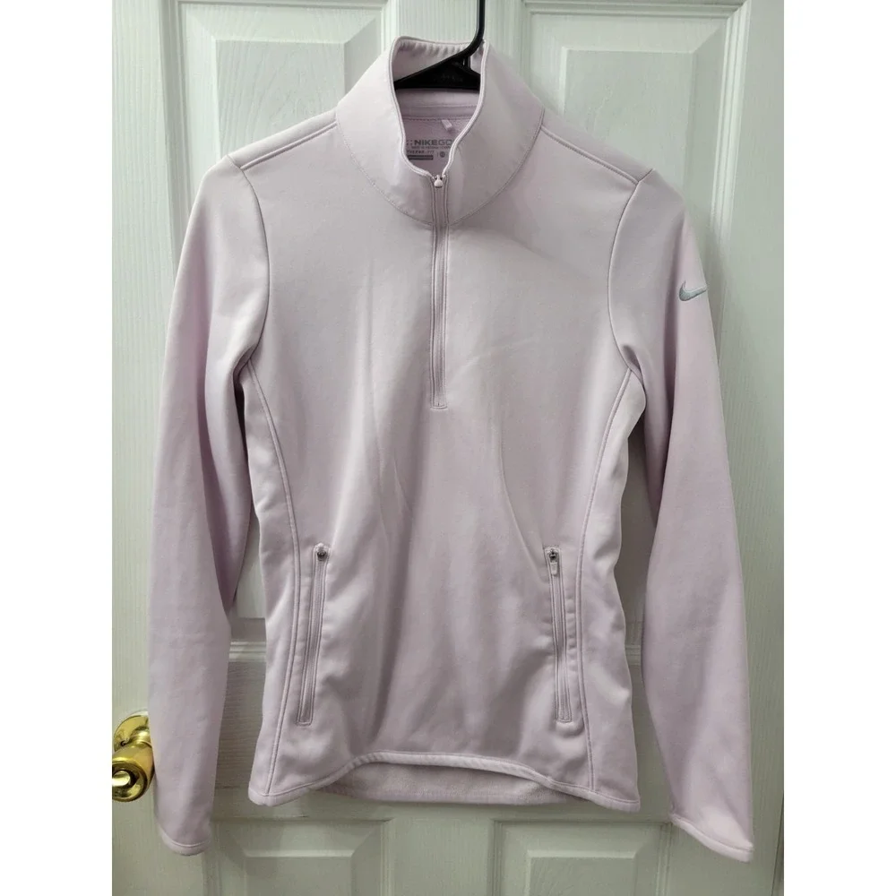 Nike Golf Women's XS Therma-Fit 1/2 Zip, Pale Pink, Zip Pockets EUC
